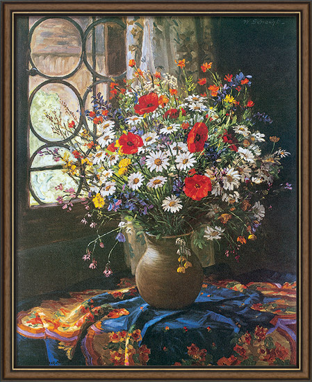 Wilhelm Schacht: Bild 'Feldblumenstrauß', gerahmt