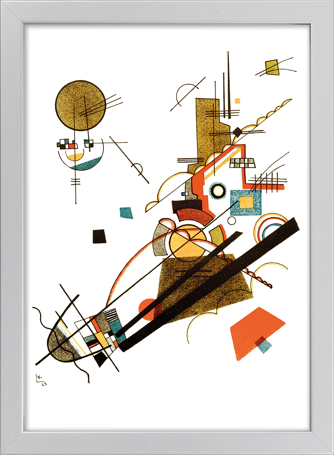 Wassily Kandinsky: Bild 'Fröhlicher Aufstieg' (1923), gerahmt