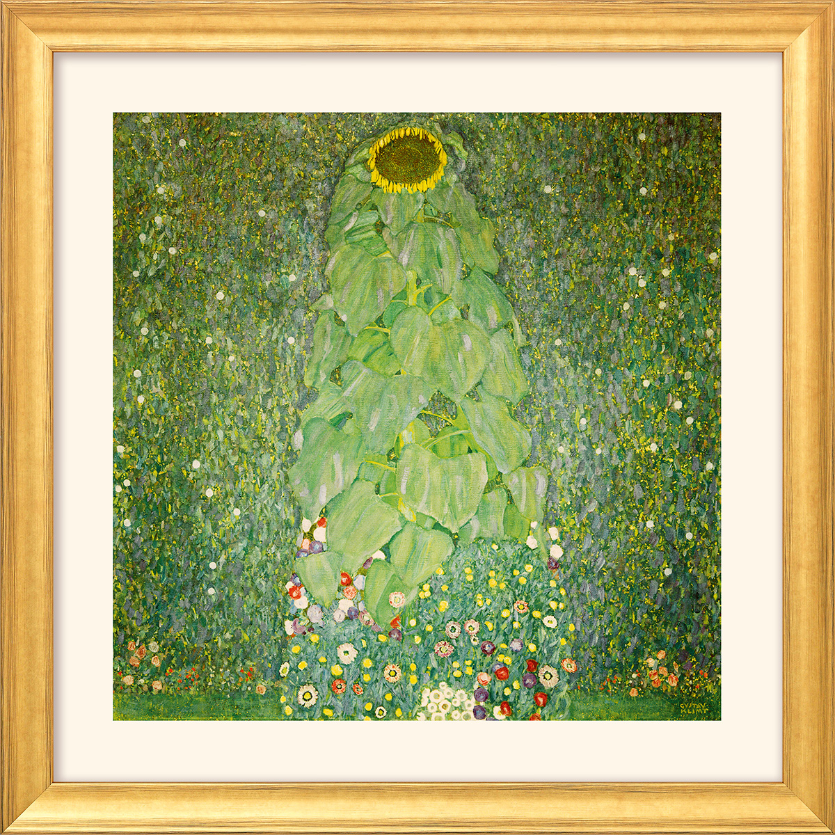 Gustav Klimt: Bild 'Die Sonnenblume' (1907), gerahmt