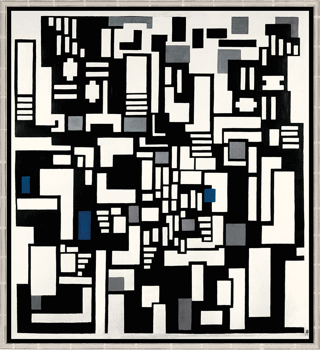 Theo van Doesburg: Bild 'Komposition IX, Opus 18 (Abstraktion der Kartenspieler)' (1917), gerahmt