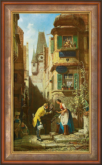 Carl Spitzweg: Bild 'Der ewige Hochzeiter' (1855-58), gerahmt
