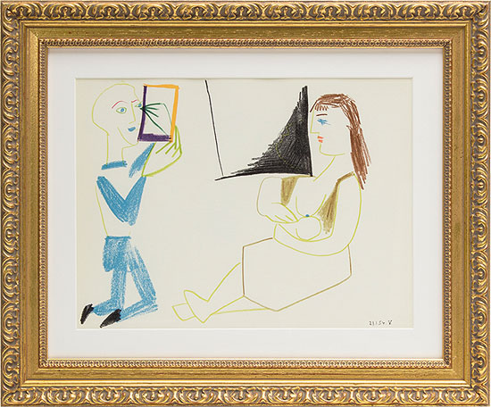 Pablo Picasso: Bild 'Im Atelier' (1954), gerahmt