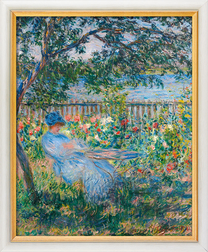 Claude Monet: Bild 'Die Terrasse in Vétheuil' (1881), gerahmt