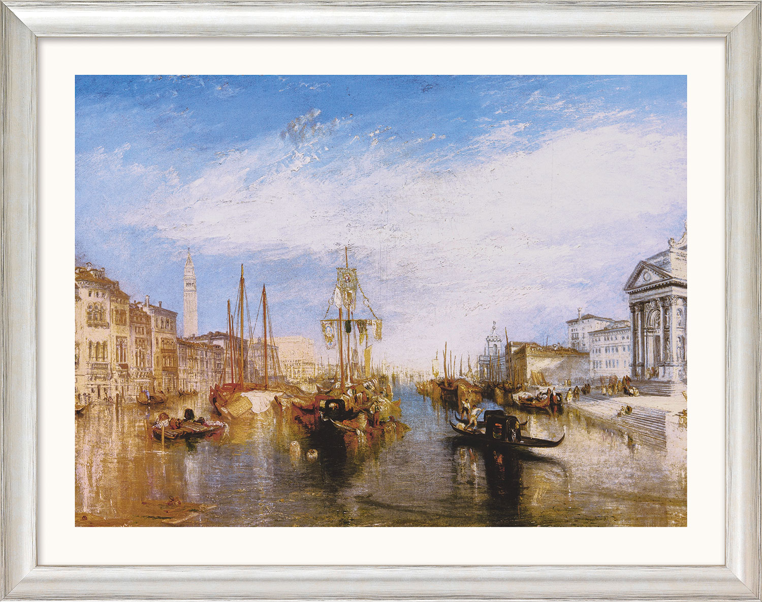 William Turner: Picture 'Canal Grande' (1835), version framed in silver colour