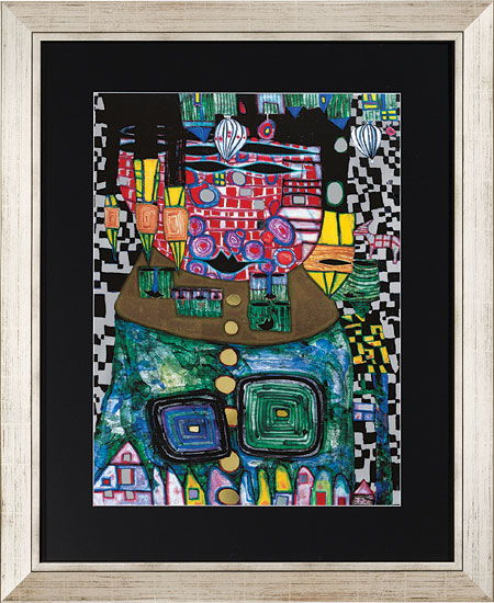Friedensreich Hundertwasser: Afbeelding '(928) Antipode Koning - Koning van de Antipoden', ingelijst