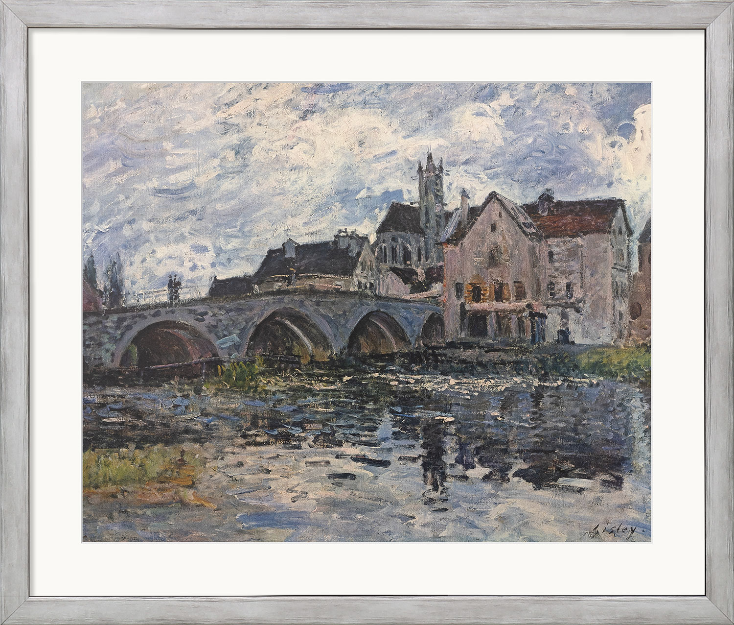 Alfred Sisley: Bild 'Die Brücke von Moret-sur-Loing' (1887), gerahmt