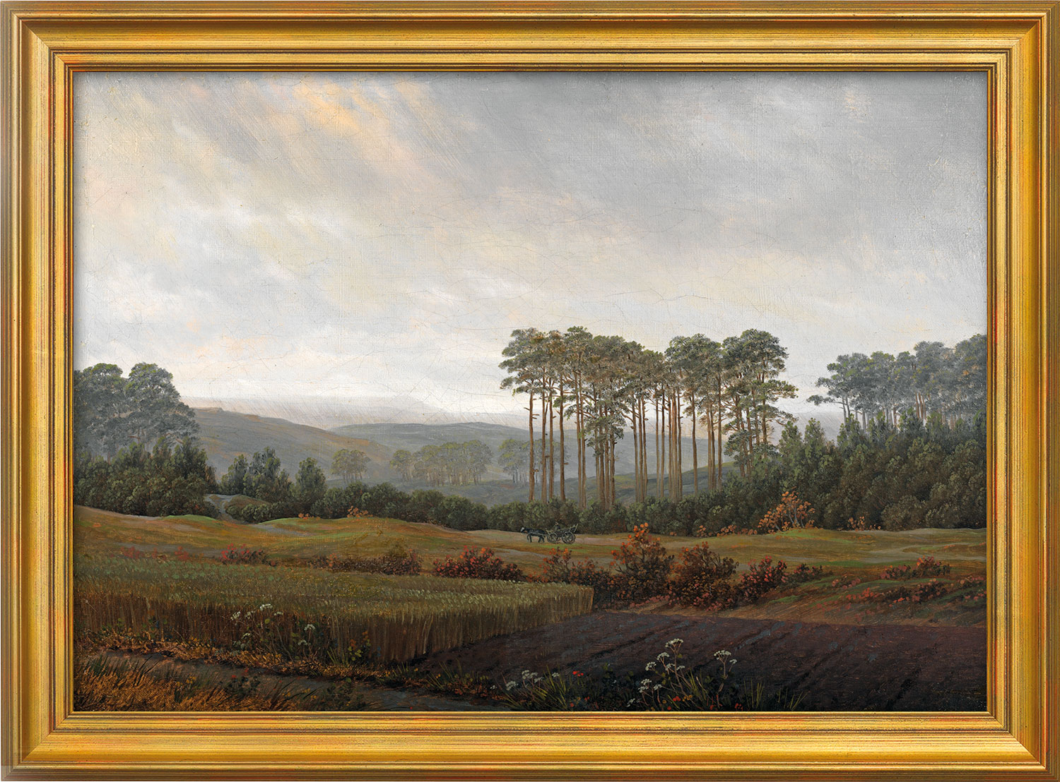 Caspar David Friedrich: Bild 'Der Nachmittag' - aus dem 'Tageszeitenzyklus', gerahmt