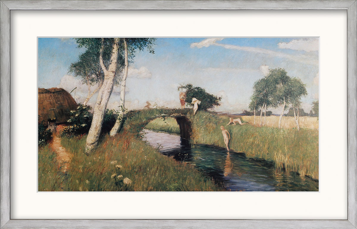 Otto Modersohn: Bild 'Sommer am Moorkanal' (1896), gerahmt