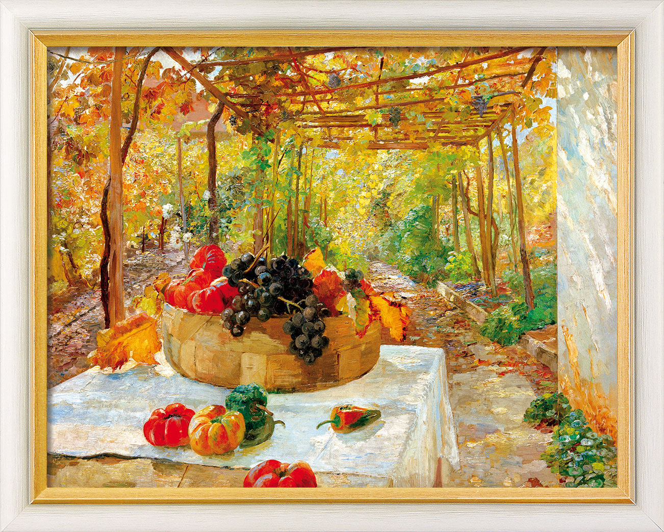 Marie Egner: Bild 'In der Pergola' (um 1910), gerahmt