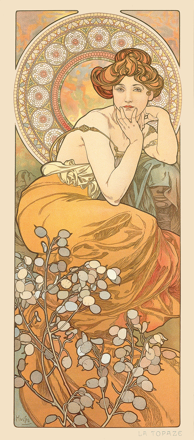 Alphonse Mucha: Glasbild 'Topas'