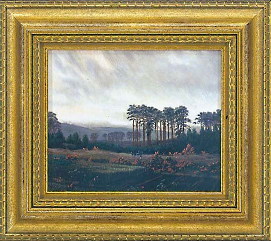 Caspar David Friedrich: Porzellanbild 'Der Nachmittag', gerahmt