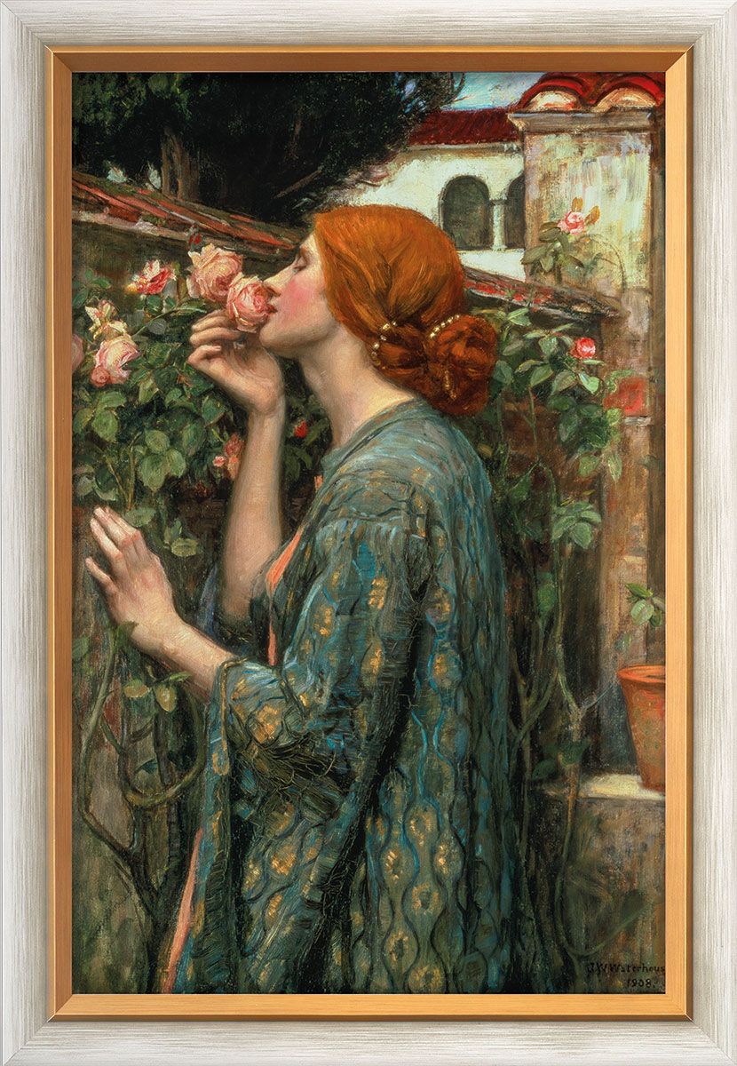 John William Waterhouse: Bild 'Die Seele der Rose' (1908), gerahmt
