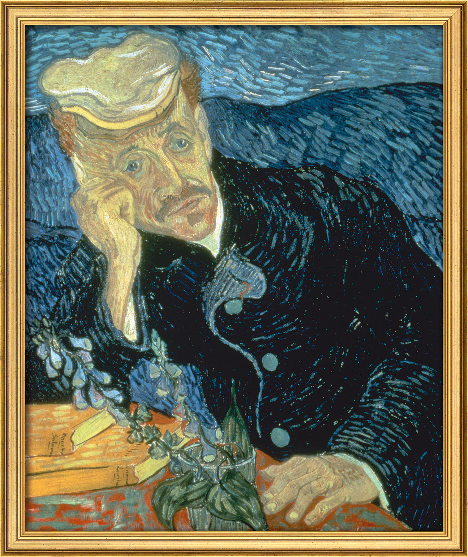 Vincent van Gogh: Bild 'Bildnis des Dr. Gachet' (1890), gerahmt