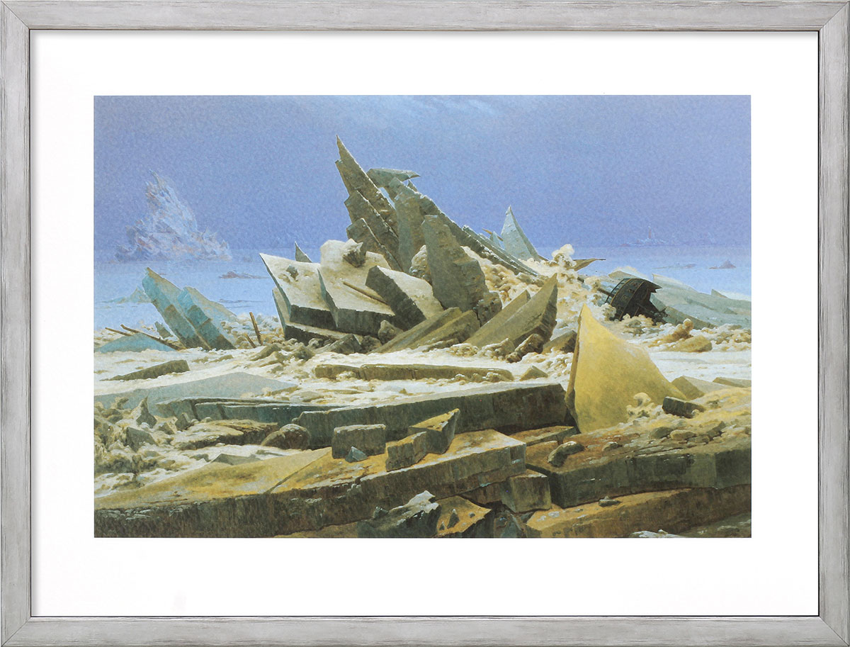 Caspar David Friedrich: Bild 'Das Eismeer' (1824), gerahmt