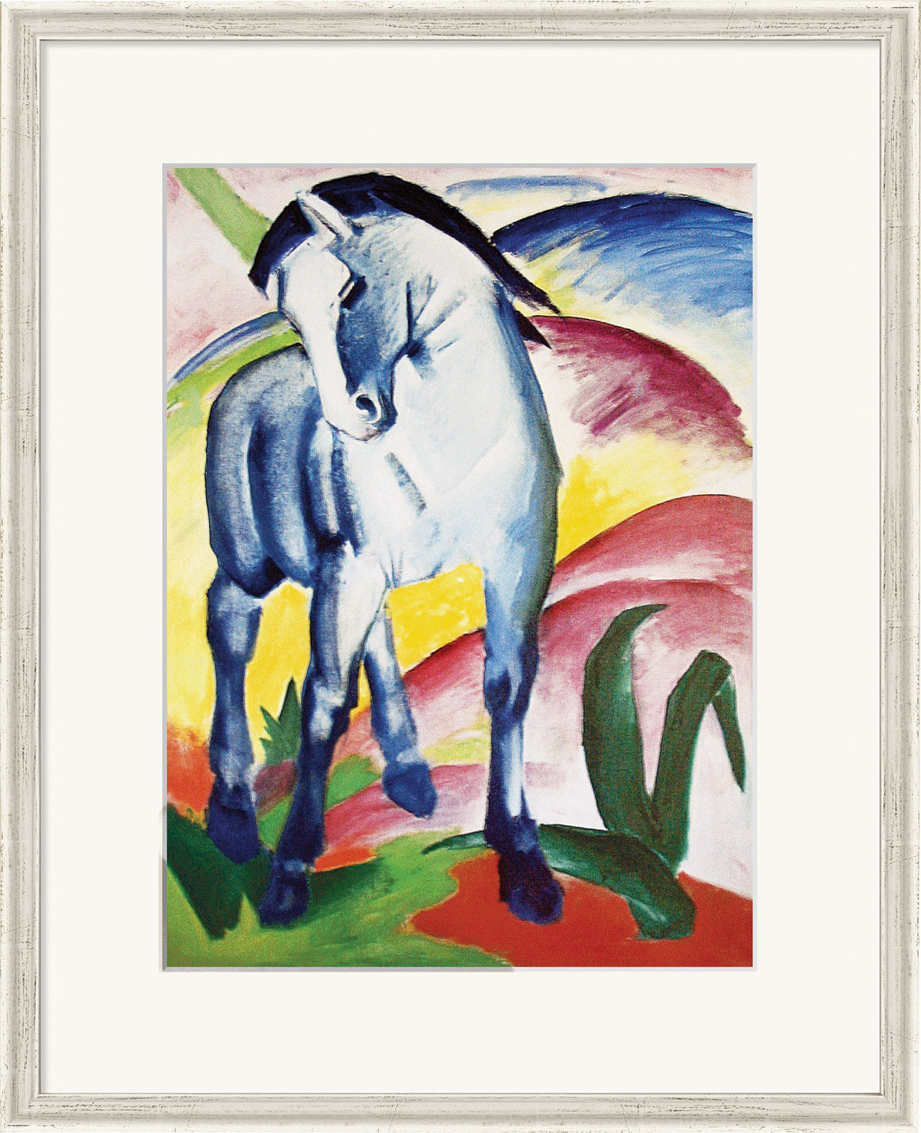 Franz Marc: Bild 'Blaues Pferd I' (1911), gerahmt