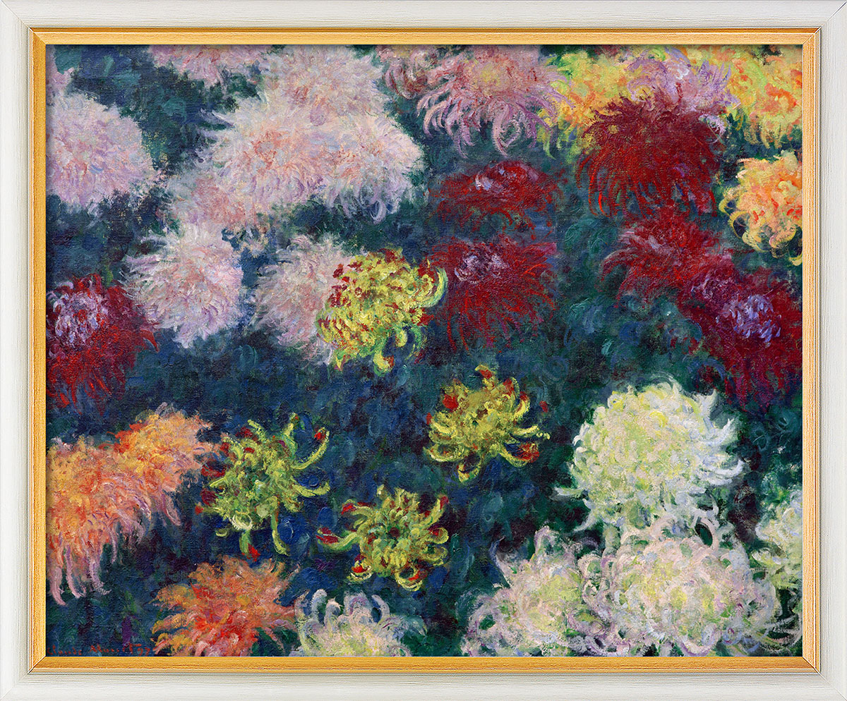 Claude Monet: Bild 'Chrysanthemenbeet' (1897), gerahmt