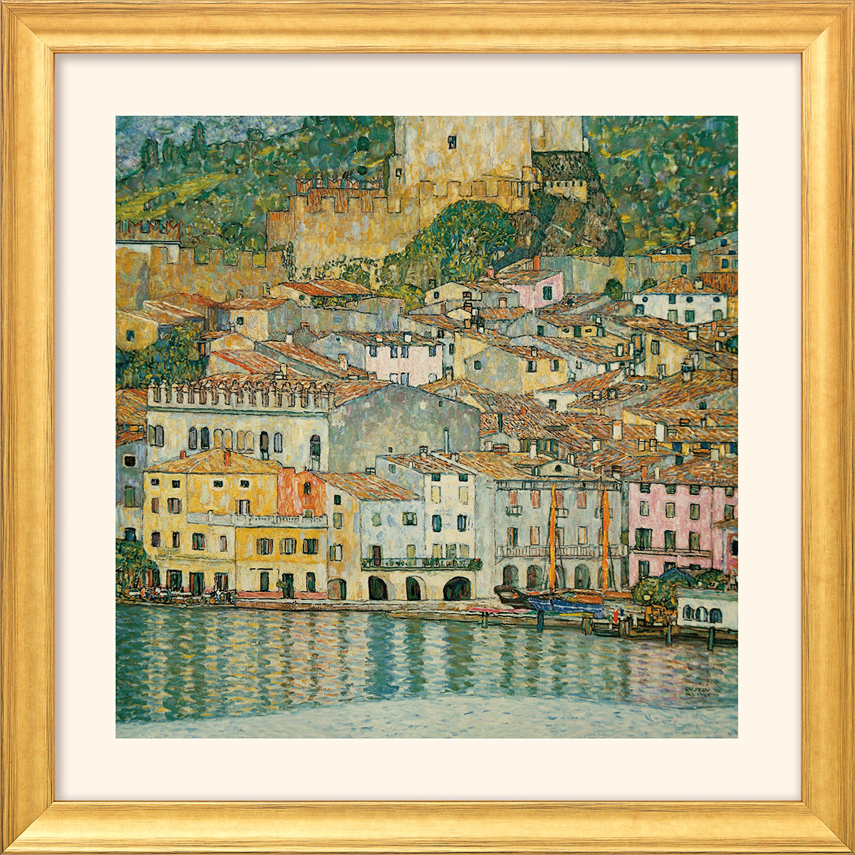 Gustav Klimt: Bild 'Malcesine am Gardasee' (1913), gerahmt