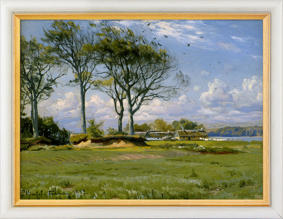 Peder Mork Mönsted: Bild 'Frühlingslandschaft' (1893), gerahmt