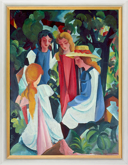 August Macke: Bild 'Vier Mädchen' (1912/13), gerahmt