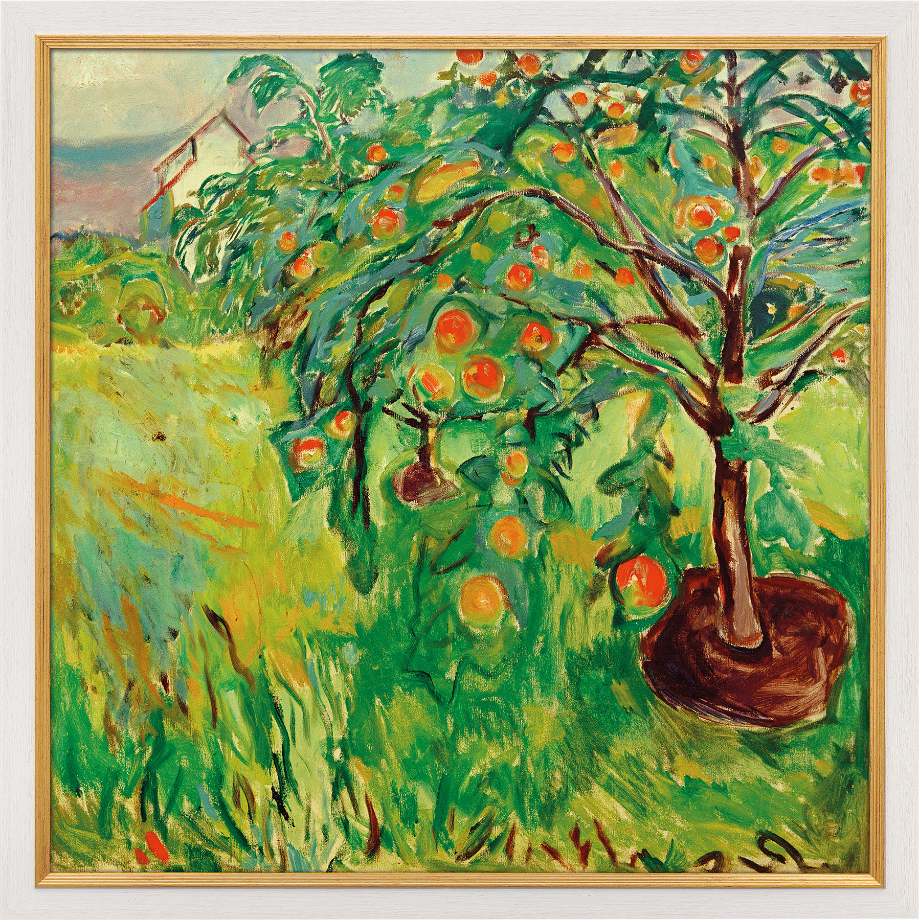 Edvard Munch: Bild 'Apfelbaum am Atelier' (1920-28), gerahmt