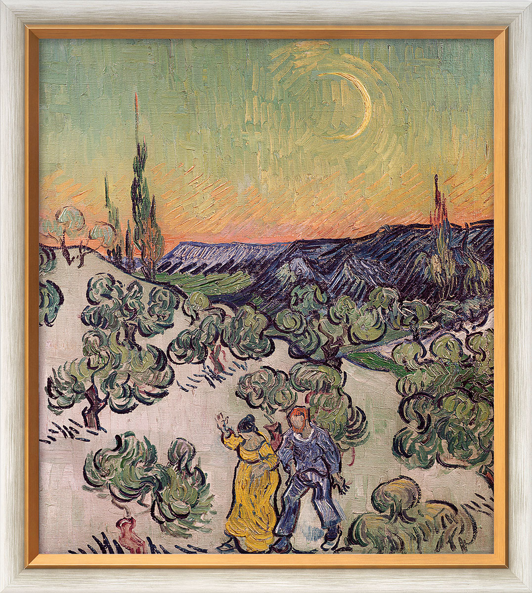 Vincent van Gogh: Bild 'Landschaft im Mondlicht' (1889), gerahmt