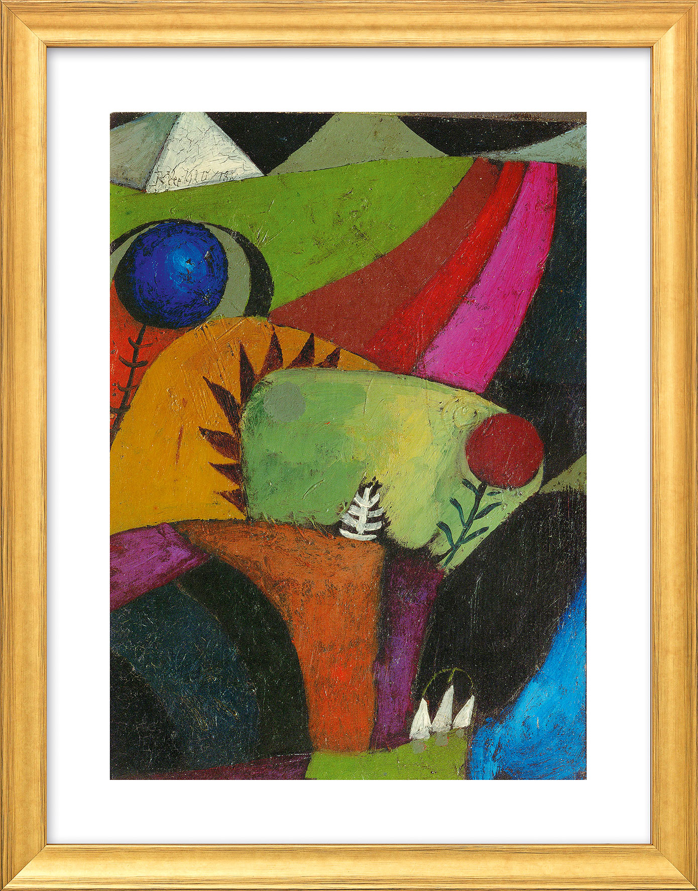 Paul Klee: Bild 'Drei weiße Glockenblumen' (1920), gerahmt