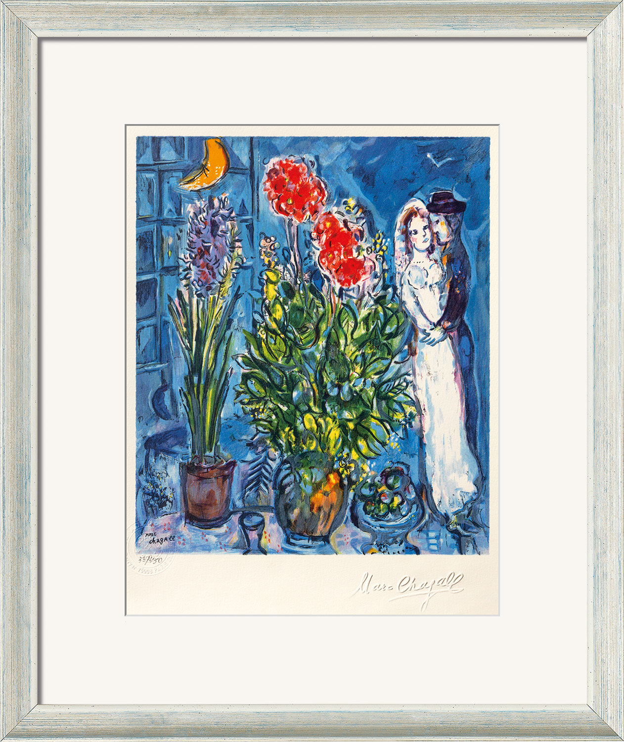 Marc Chagall: Bild 'Les Mariés', gerahmt