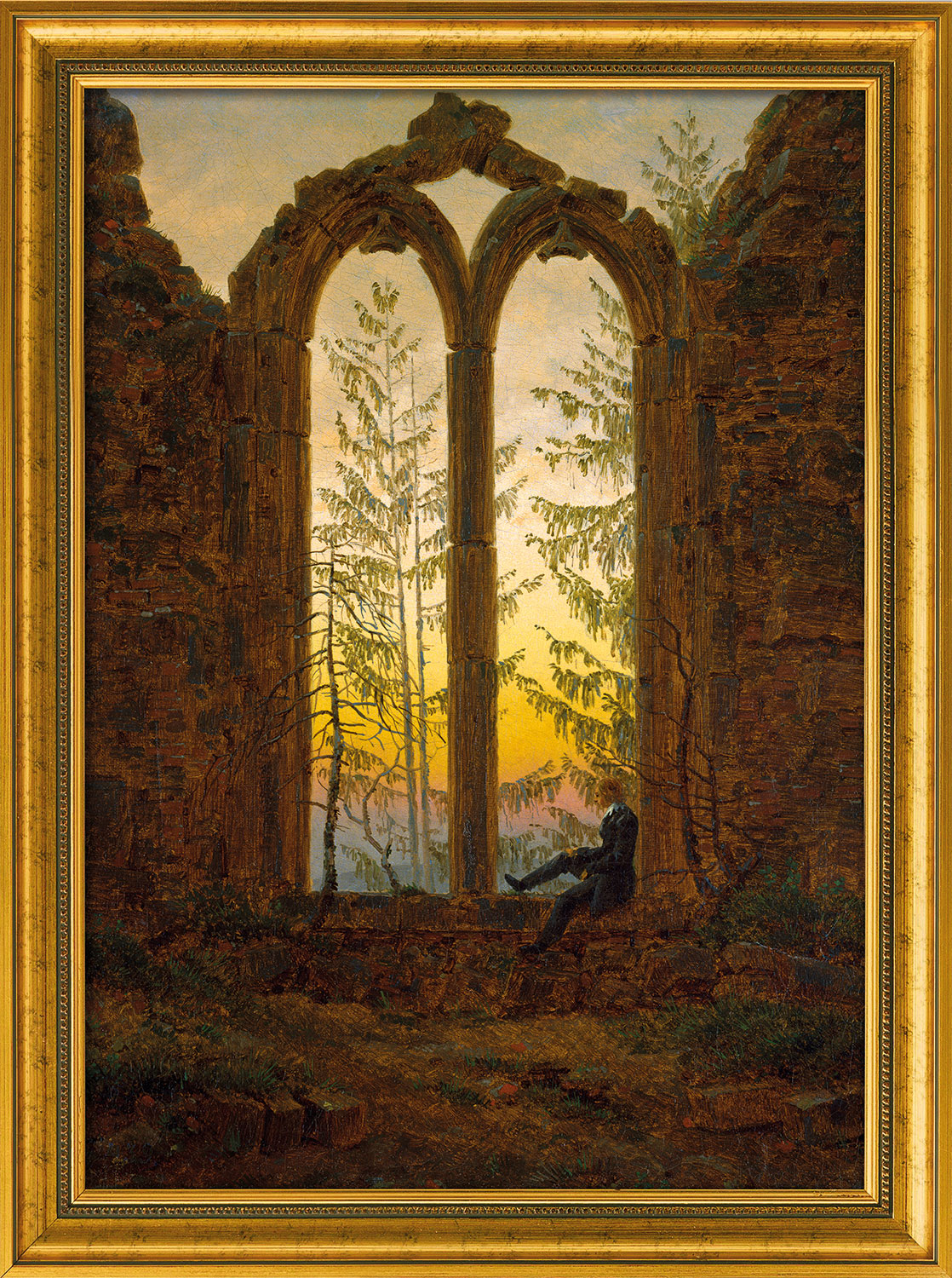 Caspar David Friedrich: Bild 'Der Träumer' (um 1835), gerahmt