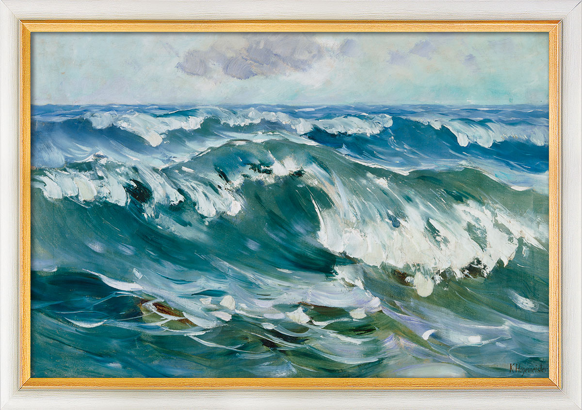Karl Hagemeister: Bild 'Die Welle (Meeresbrandung)' (1915), gerahmt