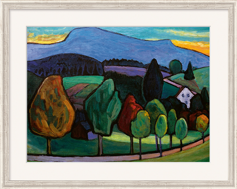Gabriele Münter: Bild 'Der blaue Berg' (1908), gerahmt