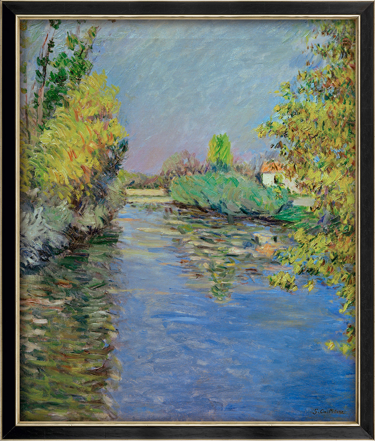 Gustave Caillebotte: Bild 'Der Nebenarm der Seine, Herbststimmung' (1890), gerahmt