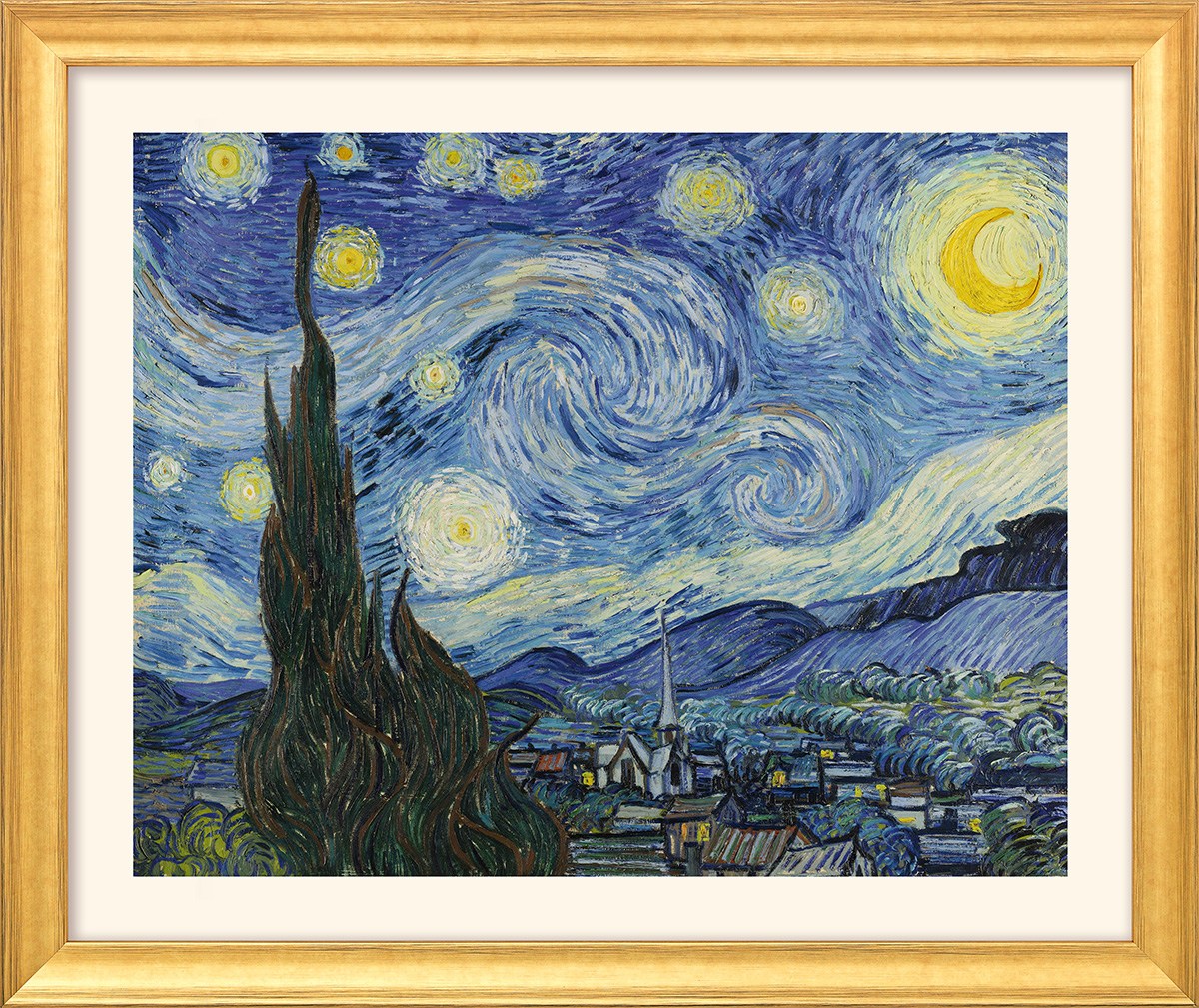 Vincent van Gogh: Bild 'Sternennacht' (1889), gerahmt