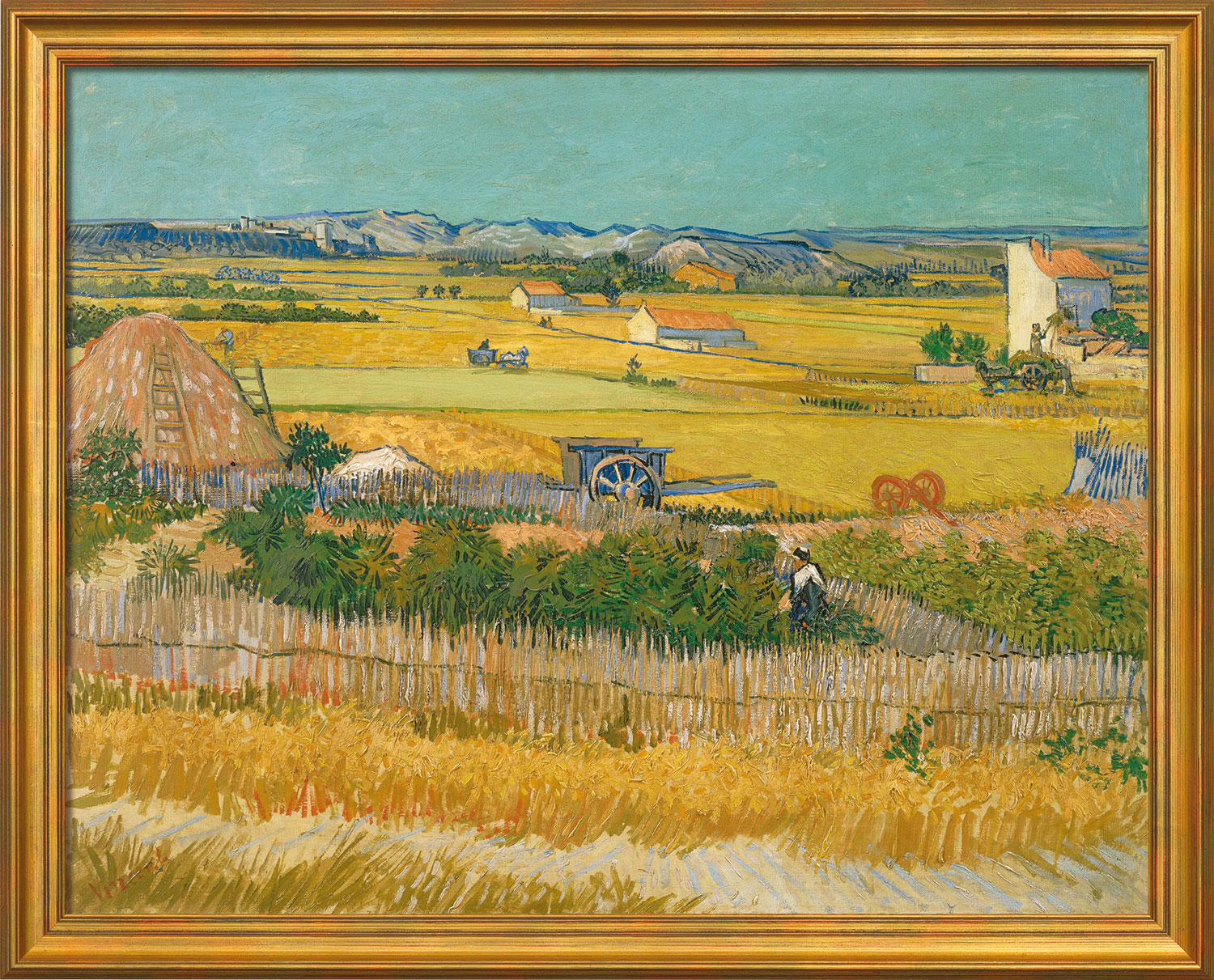 Vincent van Gogh: Bild 'Die Ernte' (1888), gerahmt