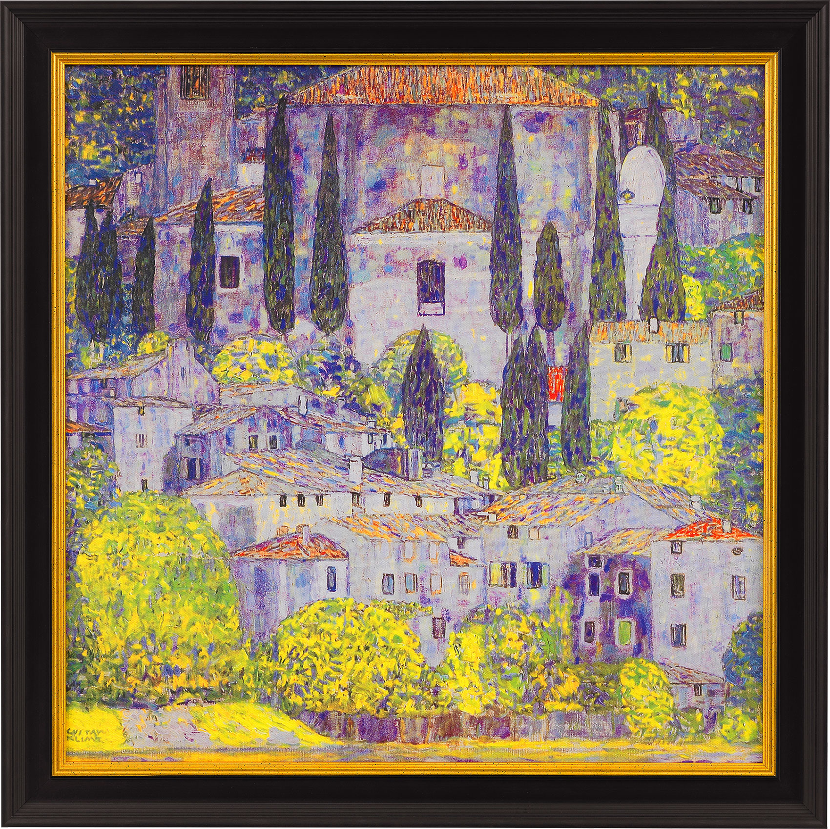 Gustav Klimt: Bild 'Kirche in Cassone am Gardasee' (1913), gerahmt