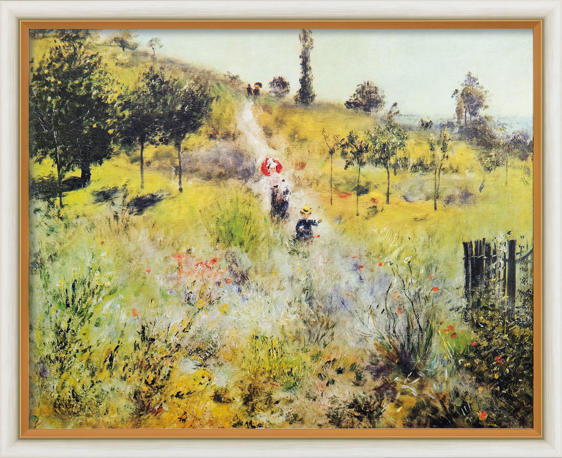 Auguste Renoir: Bild 'Ansteigender Weg' (1876/77), Version weiß gerahmt