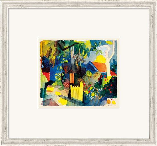August Macke: Bild 'Landschaft mit hellem Baum' (1914), gerahmt