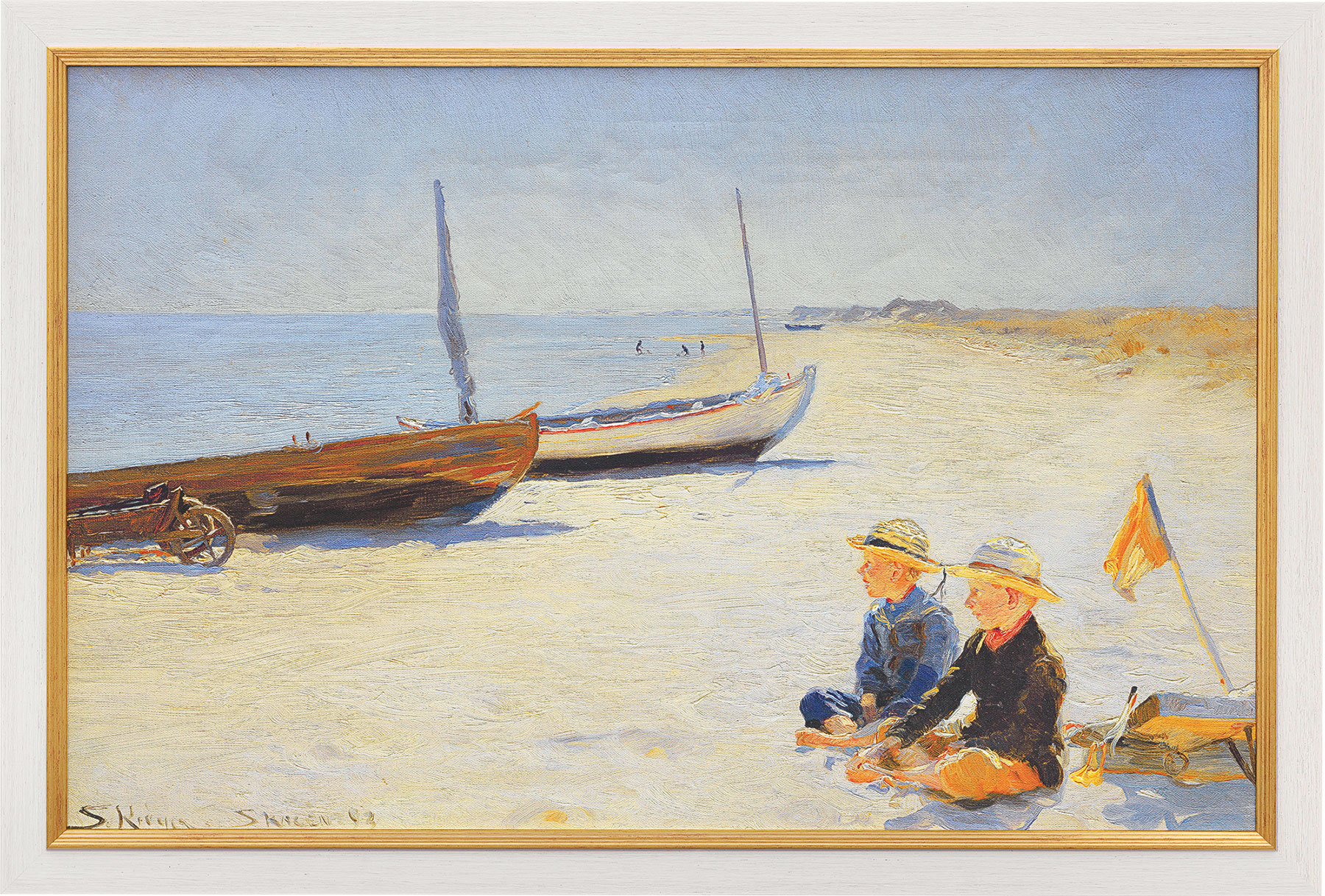 Peder Severin Kroyer: Bild 'Jungen am Strand von Skagen' (1893), gerahmt