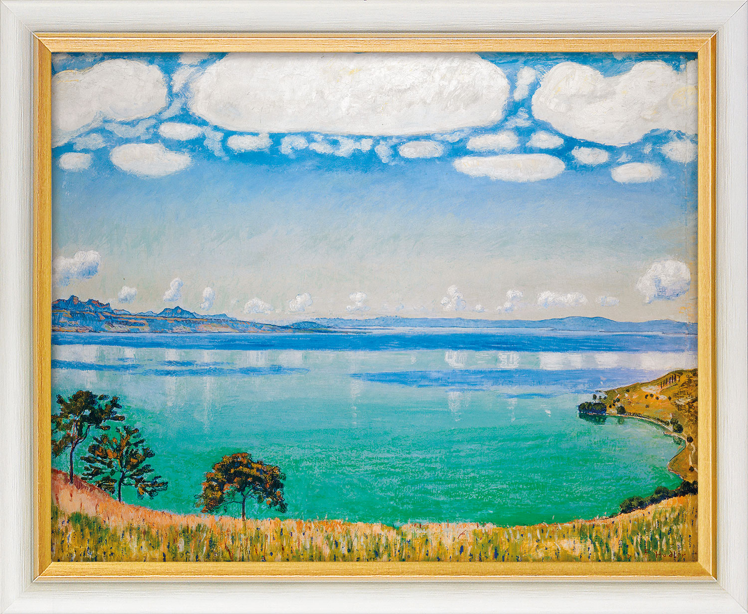Ferdinand Hodler: Bild 'Der Genfersee von Chexbres aus' (1905), gerahmt