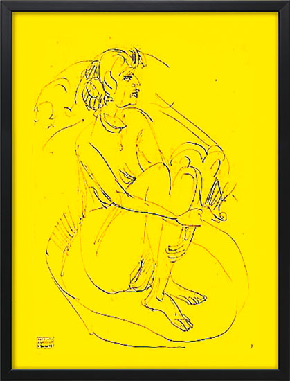 Ernst Ludwig Kirchner: Bild 'Akt sitzendes Modell', gerahmt