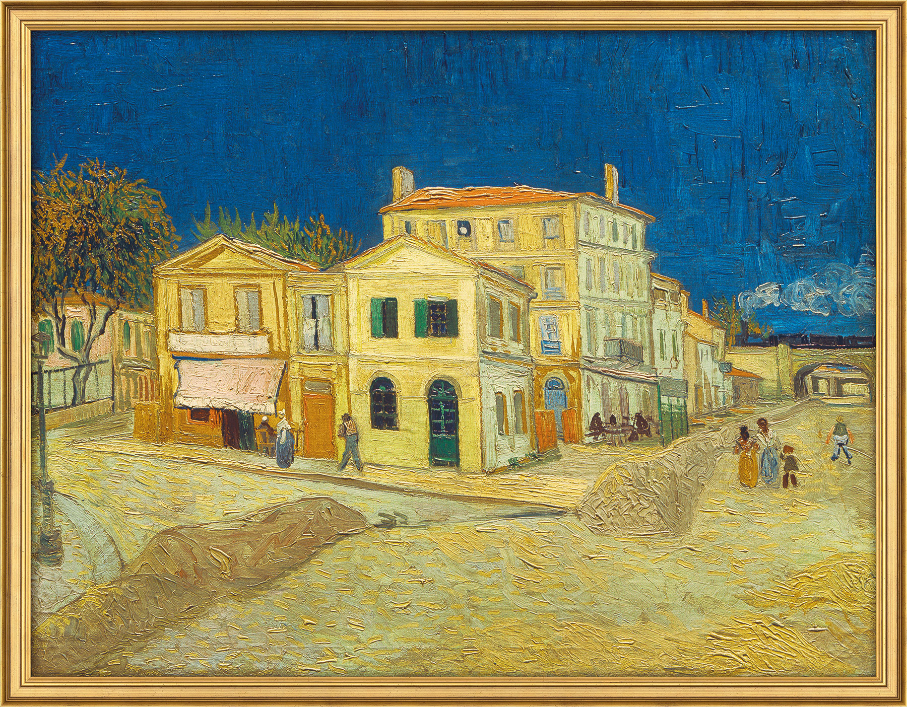 Vincent van Gogh: Picture 'The yellow house' (1888), framed