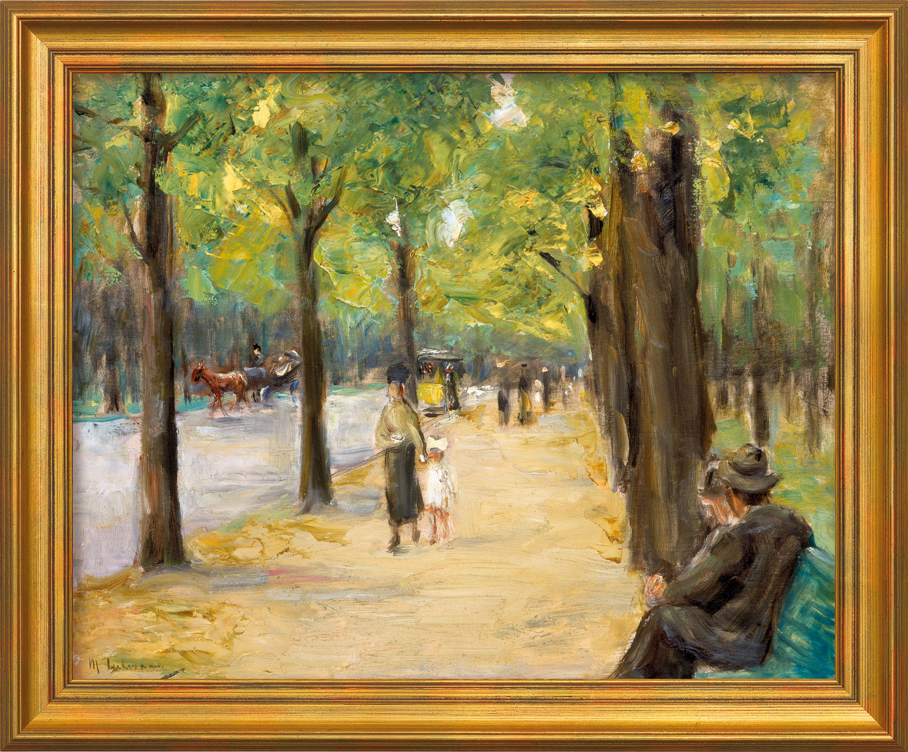 Max Liebermann: Bild 'Im Tiergarten Berlin' (um 1920), gerahmt