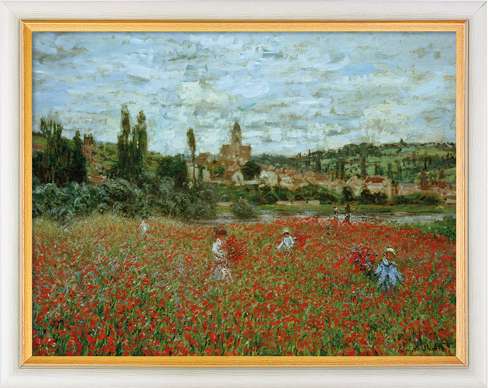 Claude Monet: Bild 'Champ des coquelicots près de Vétheuil (Mohnblumen bei Vétheuil)' (1879), gerahmt
