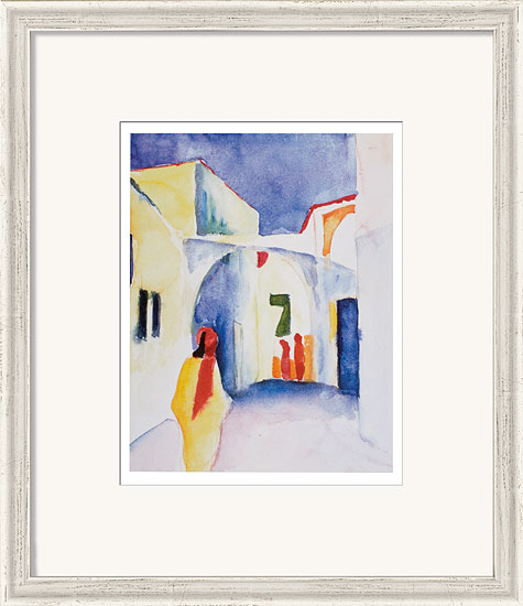 August Macke: Bild 'Blick in eine Gasse' (1914), gerahmt