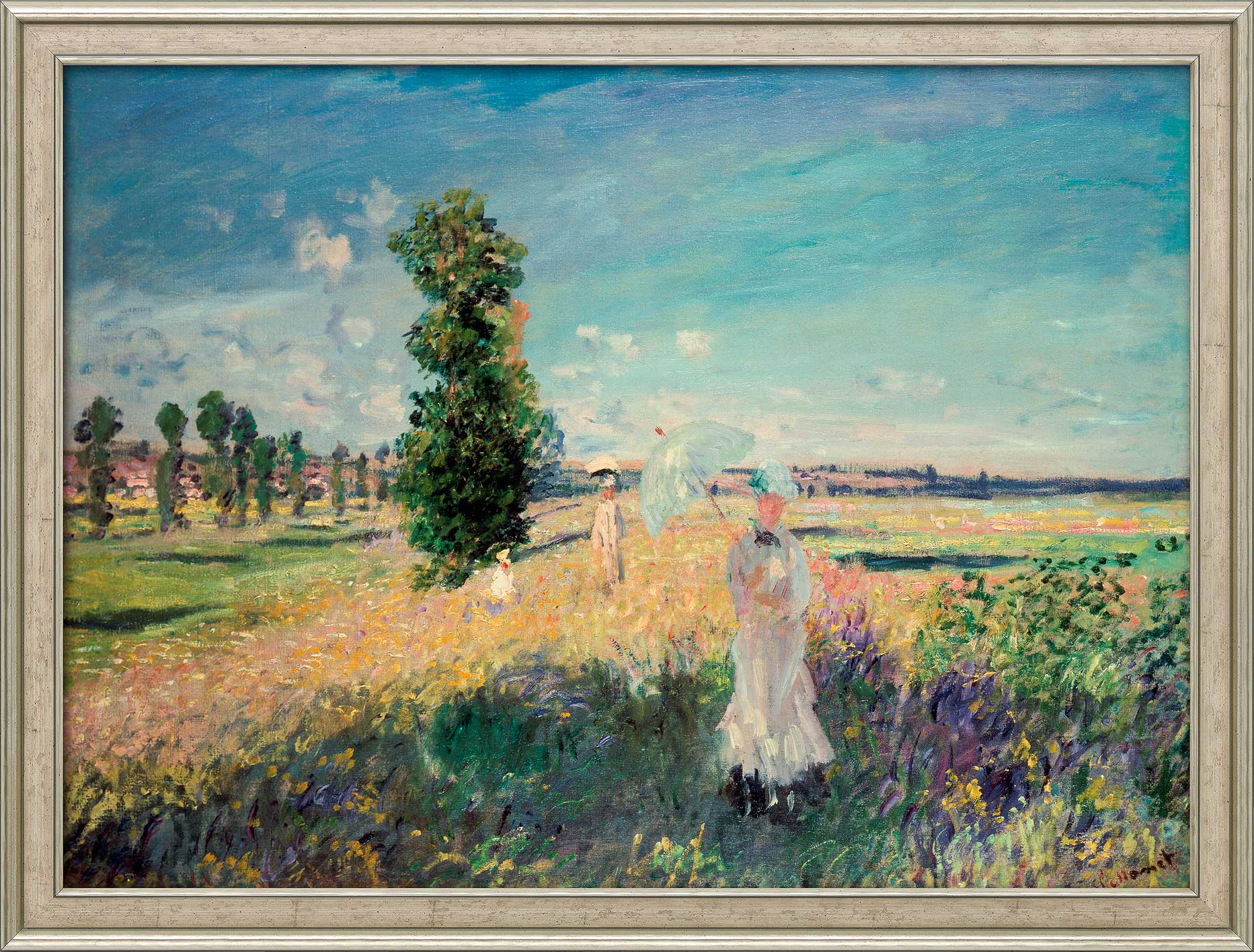 Claude Monet: Bild 'La Promenade (Der Spaziergang, Argenteuil)' (1875), gerahmt