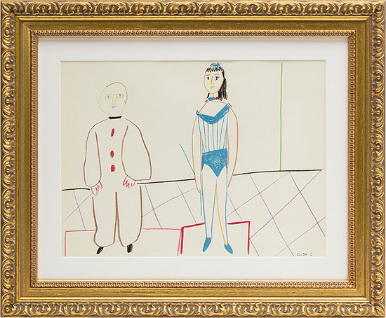 Pablo Picasso: Bild 'Die Vorführung' (1954), gerahmt