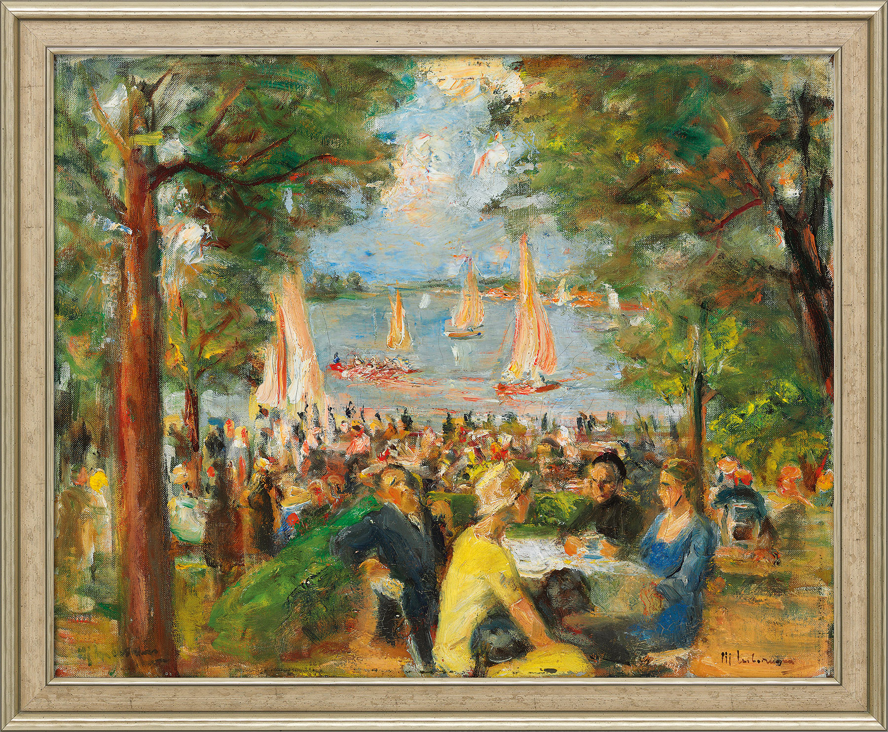 Max Liebermann: Bild 'Gartenlokal an der Havel' (1934), gerahmt