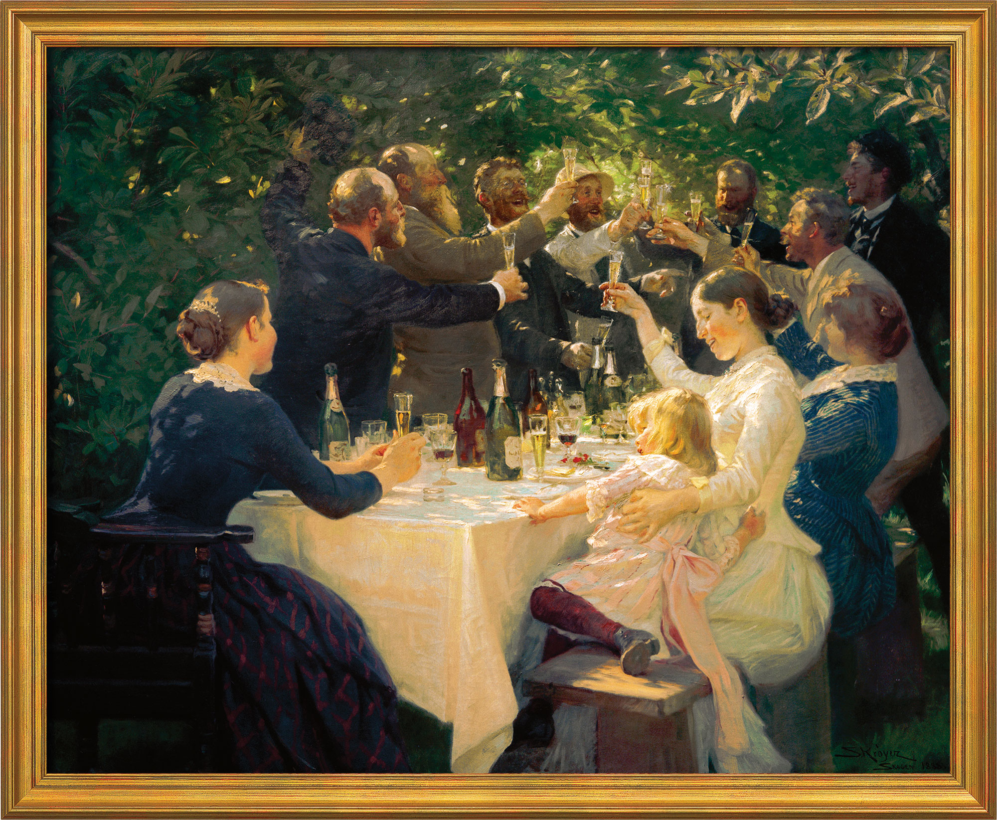Peder Severin Kroyer: Bild 'Künstlerfest bei M. und A. Ancher' (1888), gerahmt